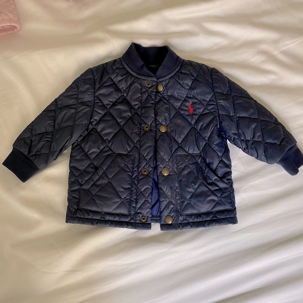 Authentic Boys 9M Ralph Lauren quilted jacket in Navy